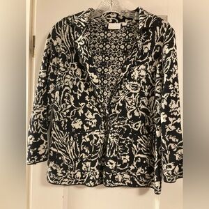 Ett Twa Anthropologie Black & White Knit Cotton Blazer - Reversible Size XS